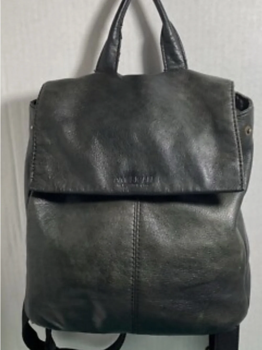 American Leather Co Genuine Super Soft Leather Backpack Black Top Sides Snaps